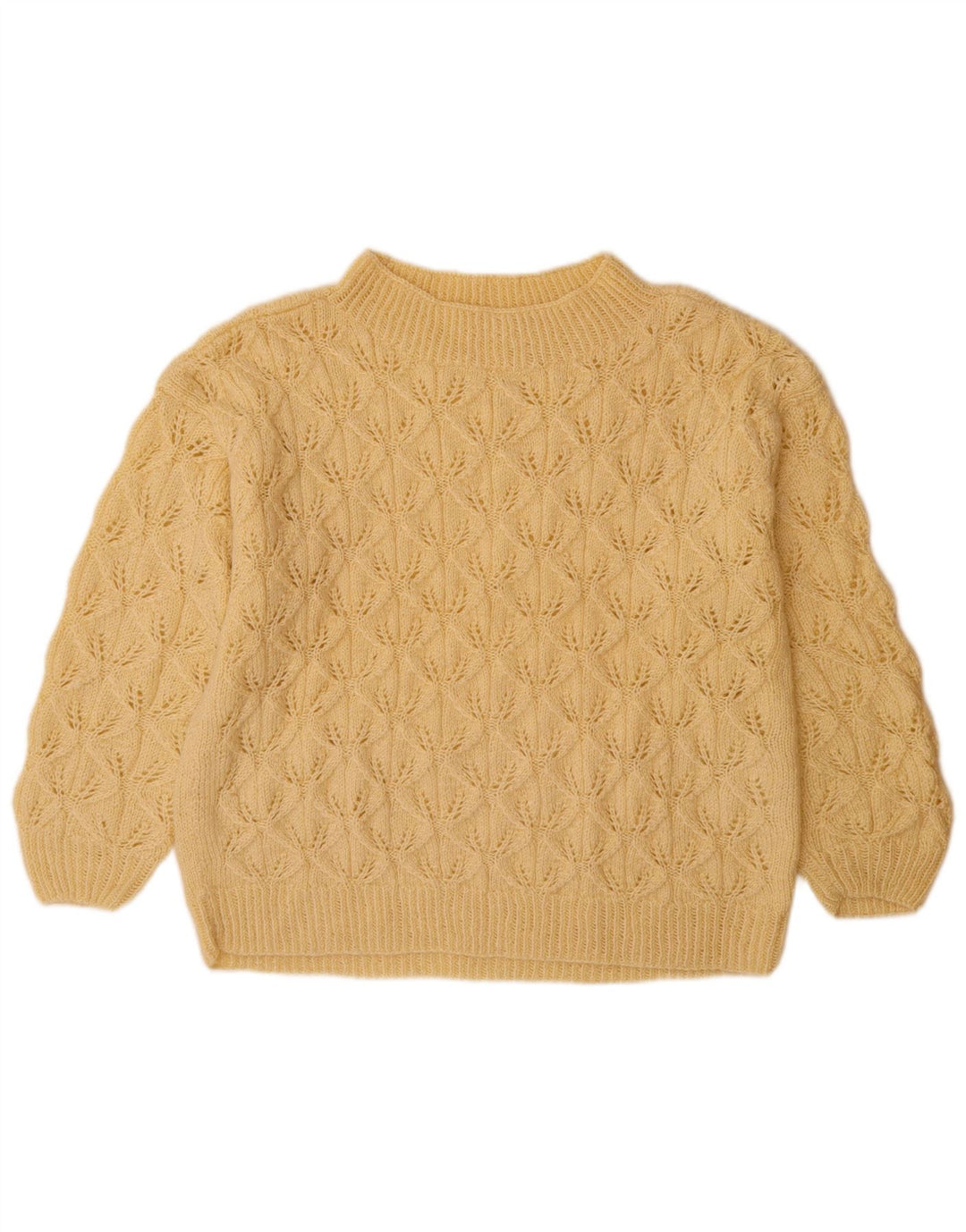 VINTAGE Womens Turtle Neck Jumper Sweater UK 14 Large Beige