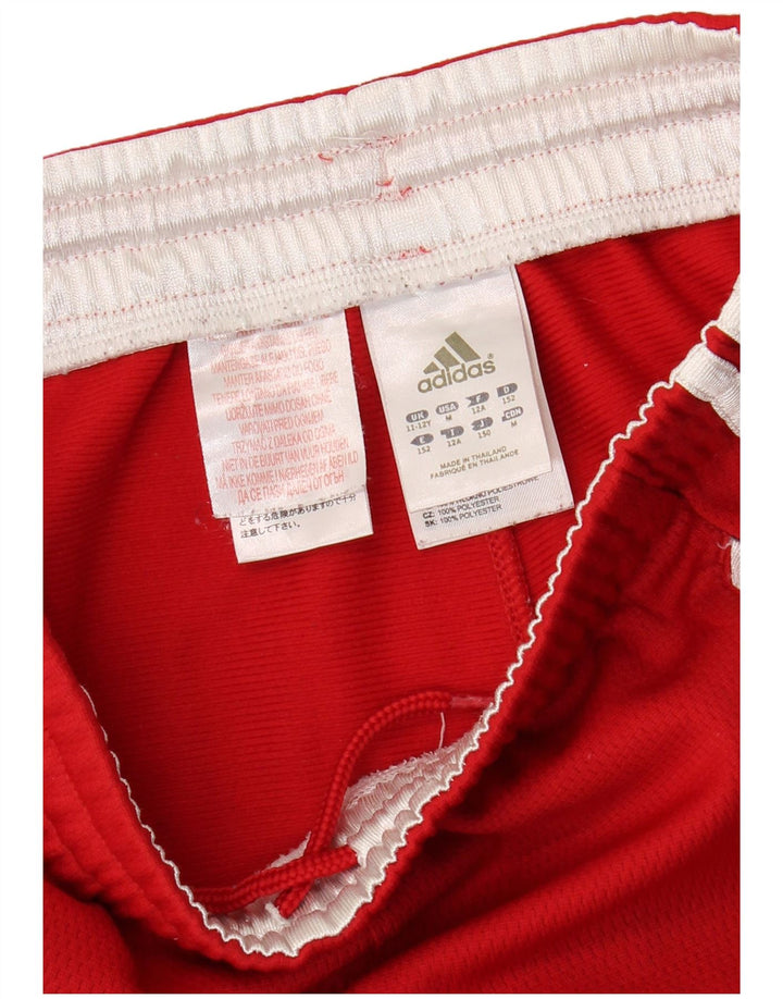 ADIDAS Girls Tracksuit Trousers 11-12 Years Red Polyester