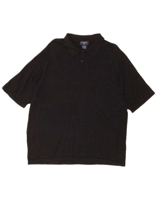 DOCKERS Mens Polo Shirt XL Black Silk
