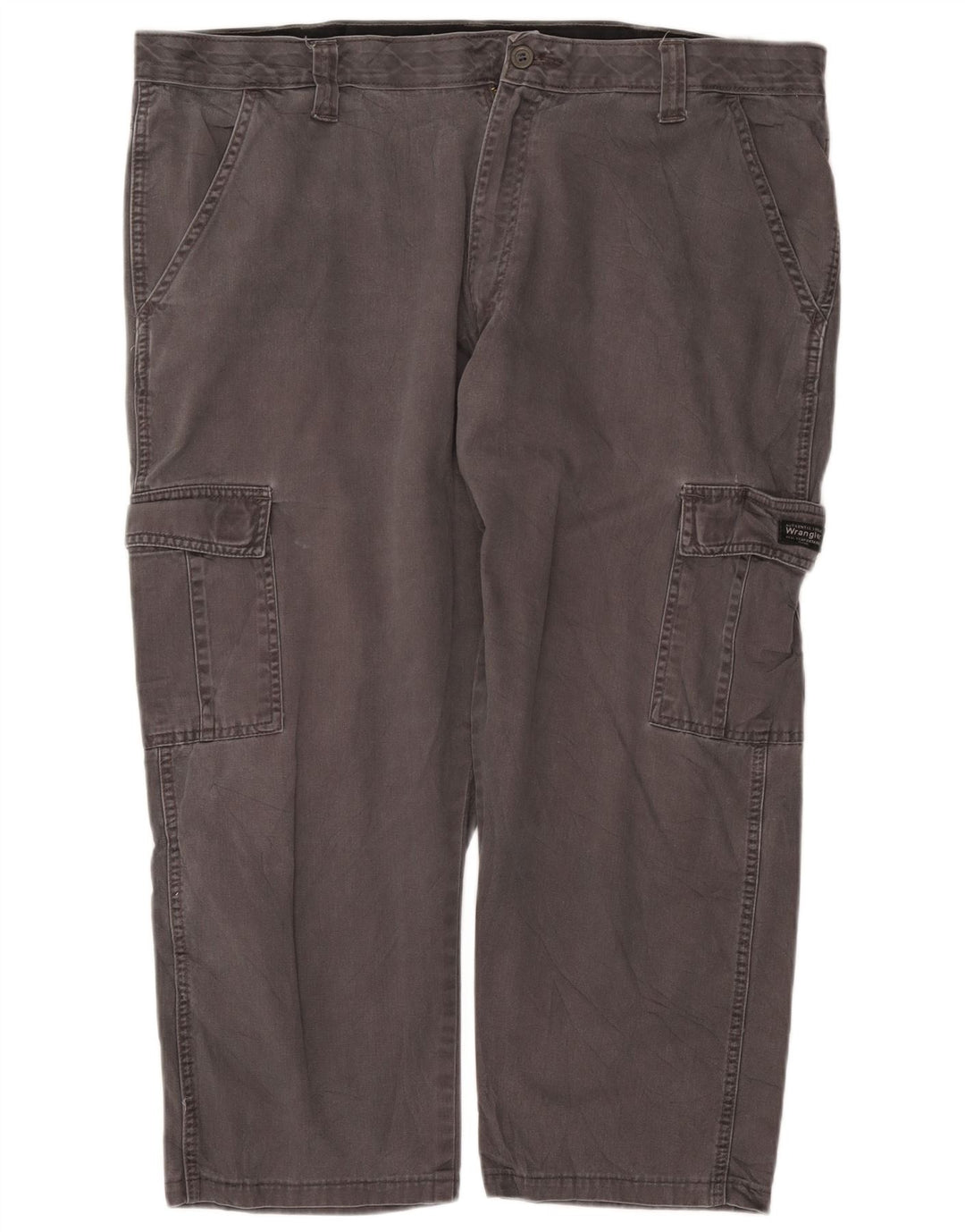 WRANGLER Mens Straight Cargo Cropped Trousers W40 L25 Grey Cotton