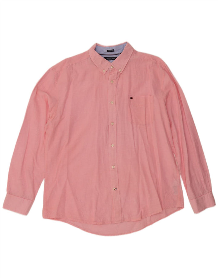 TOMMY HILFIGER Mens Shirt XL Pink Cotton