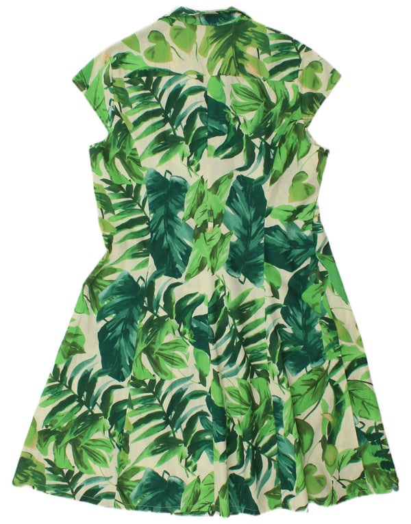Sweet Miss Womens A-Line Dress UK 18 XL Green Floral Cotton