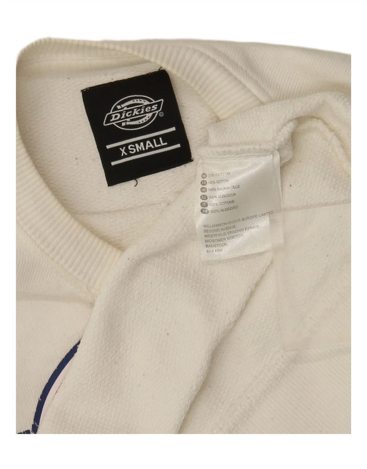 Dickies Mens Graphic Sweatshirt Jumper XS White Cotton