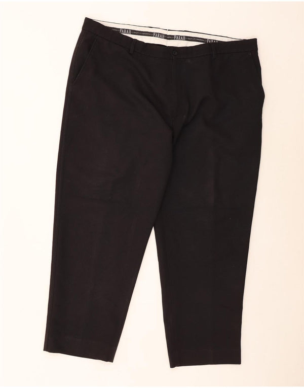 Farah Mens Straight Chino Trousers W44 L29 Black Polyester