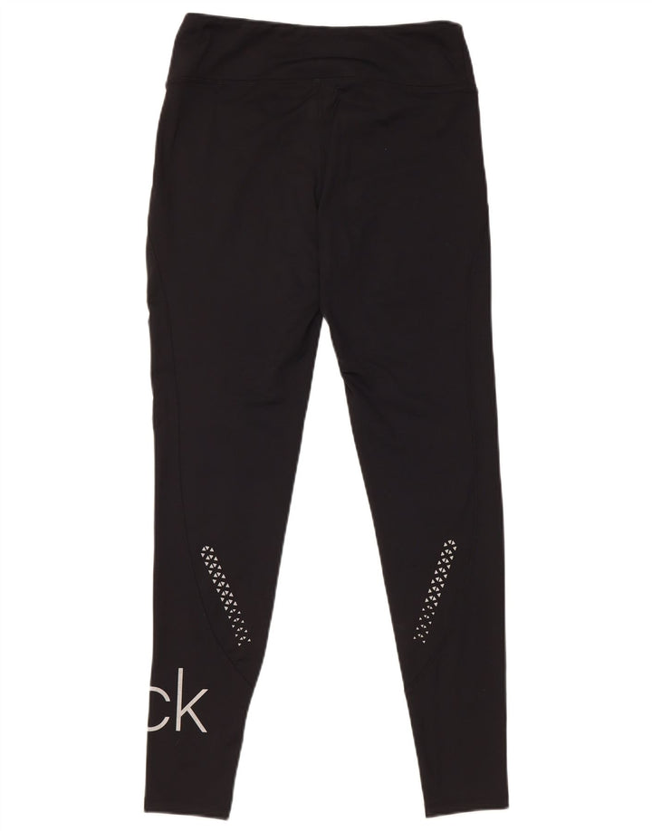 Calvin Klein Womens Golf Graphic Leggings UK 10 Small Black Polyester