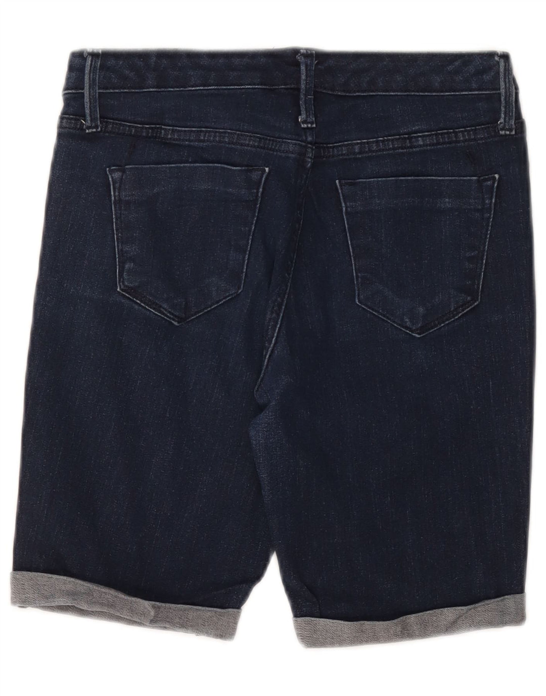 MOSSIMO Womens Mid Rise Bermuda Denim Shorts US 2 XS W26  Navy Blue Cotton