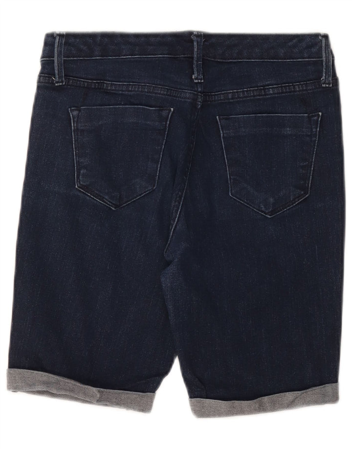 MOSSIMO Womens Mid Rise Bermuda Denim Shorts US 2 XS W26  Navy Blue Cotton