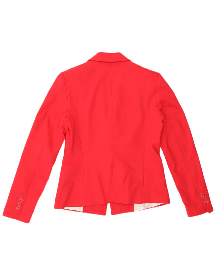 Zara Womens 1 Button Blazer Jacket UK 14 Medium Pink Polyester
