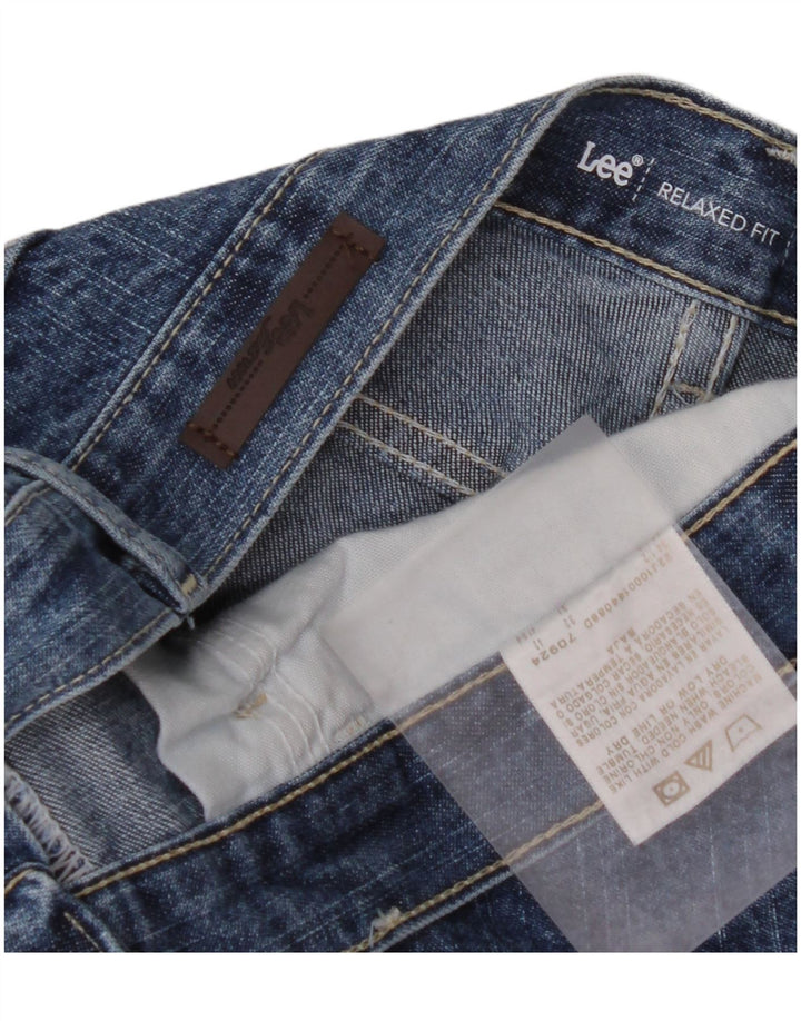 LEE Womens Relaxed Fit Straight Jeans W32 L31 Blue Cotton