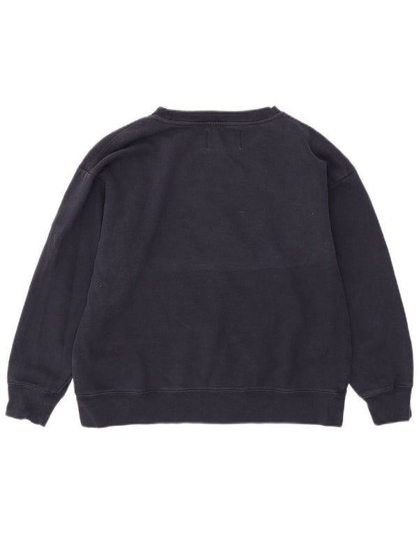 Calvin Klein Jeans Womens Graphic Sweatshirt Jumper UK 14 Medium Navy Blue