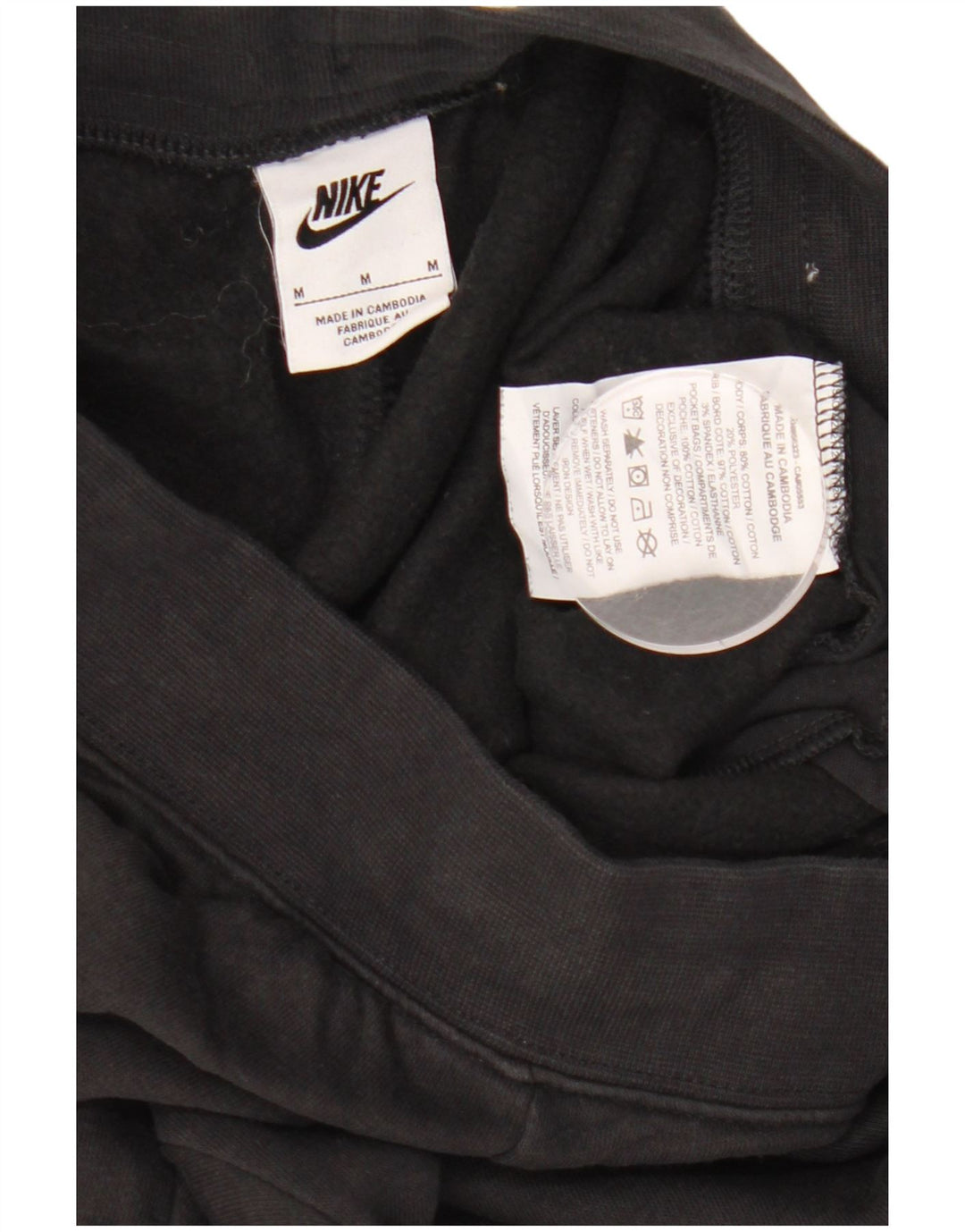 NIKE Womens Tracksuit Trousers Joggers UK 12 Medium  Black Cotton