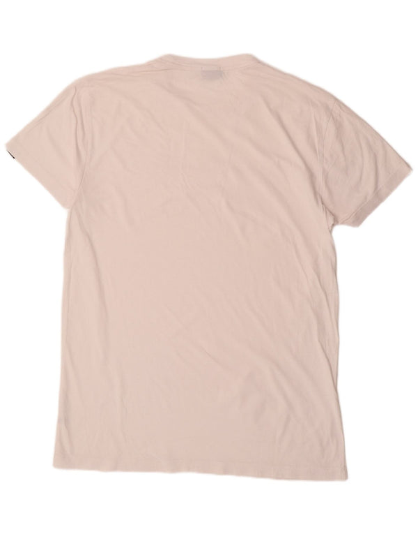 Napapijri Mens Geographic Loose Fit Graphic T-Shirt Top Medium White