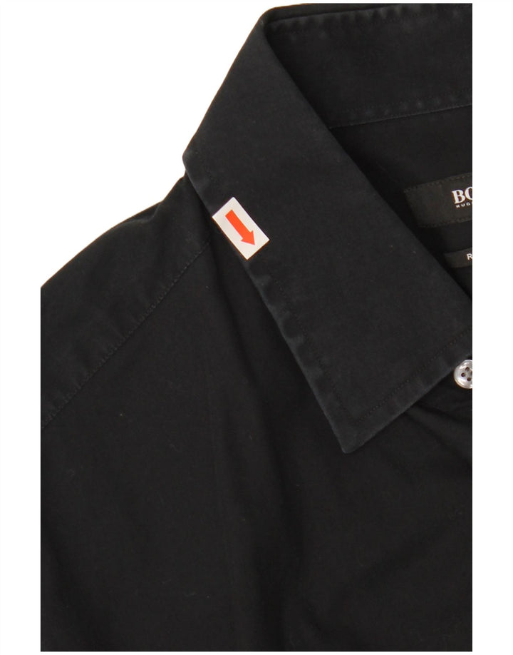 HUGO BOSS Mens Regular Fit Shirt Size 16 1/2 42 Large Black