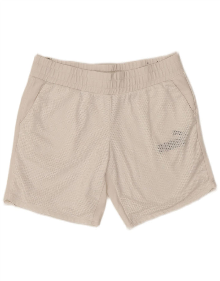 PUMA Womens Graphic Sport Shorts UK 14 Large  White Cotton