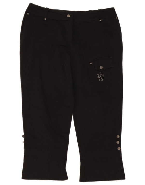 Fiorella Rubino Womens Straight Capri Trousers UK 12 Medium W34 L23 Black