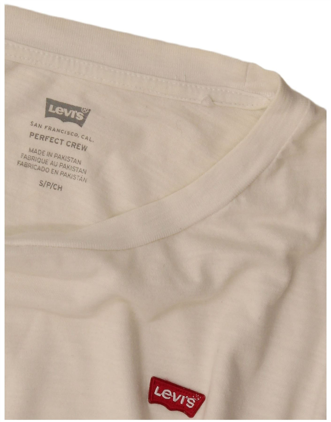 Levi's Mens Perfect Crew T-Shirt Top Small White