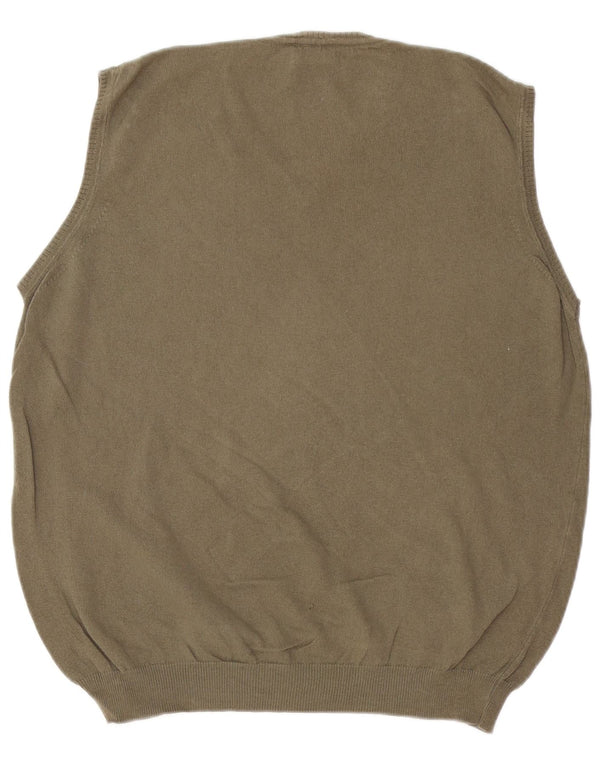 TRUSSARDI Mens Vest Tank Top Medium Khaki