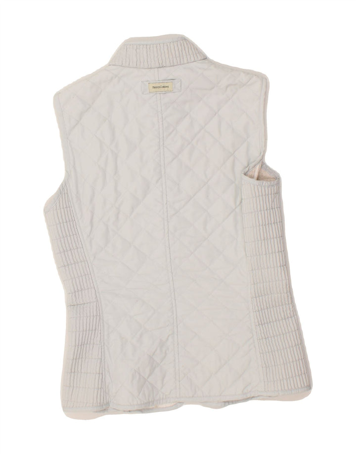 HENRY COTTONS Womens Quilted Gilet IT 42 Medium Blue Polyester Vintage Henry Cottons and Second-Hand Henry Cottons from Messina Hembry 