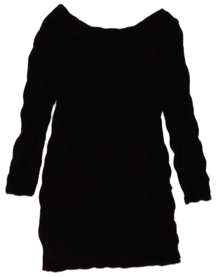 ZARA Womens Long Sleeve Sheath Dress UK 14 Large Black