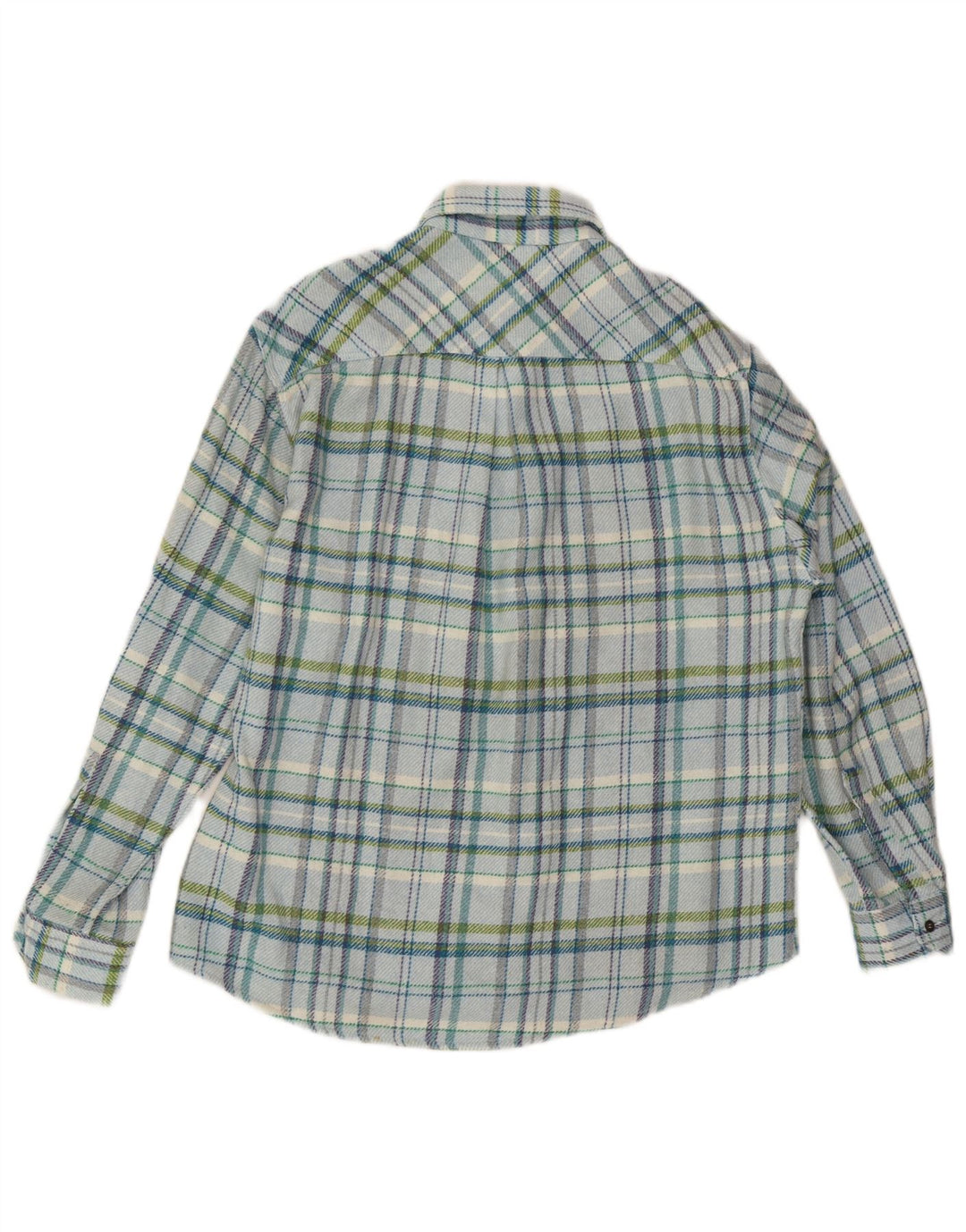 Vintage Mens Lumberjack Flannel Shirt Medium Blue Check