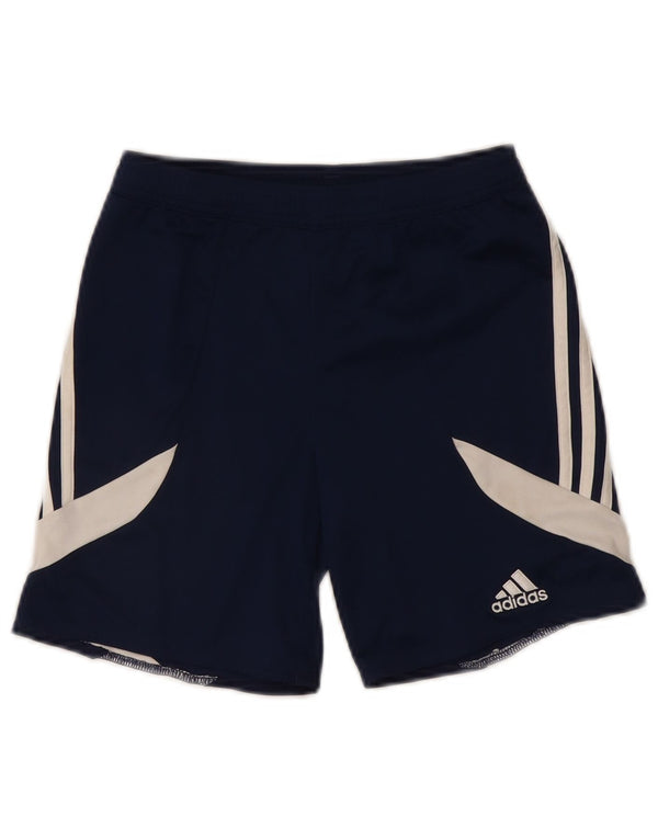 Adidas Boys Climalite Sport Shorts 9-10 Years Navy Blue Colourblock