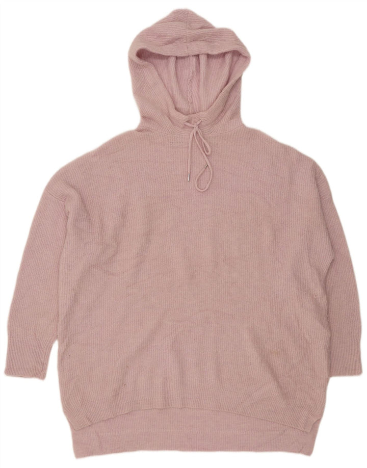 White Stuff Womens Hooded Oversized Jumper Sweater UK 22 3XL Pink Polyester