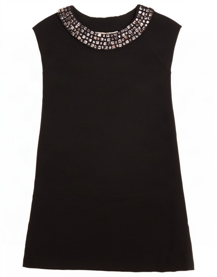 Zara Womens Shift Dress UK 8 Small Black Acrylic