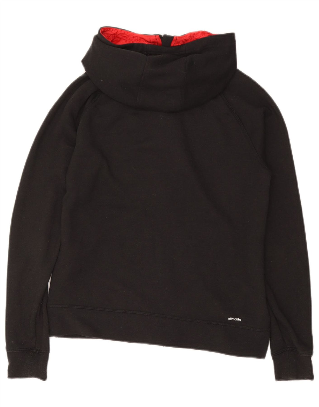 ADIDAS Womens Climalite Zip Hoodie Sweater UK 4/6 XS Black Polyester