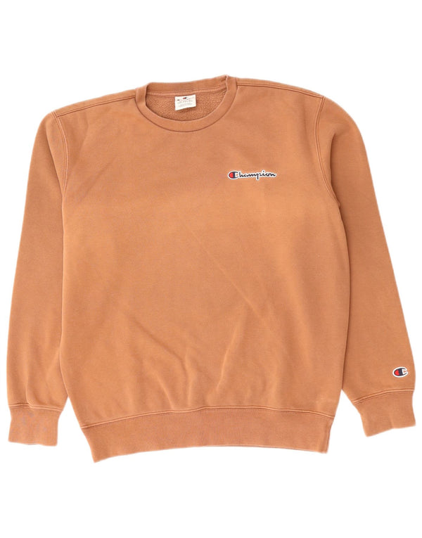 CHAMPION Mens Loose Fit Sweatshirt Jumper Small Brown Cotton
