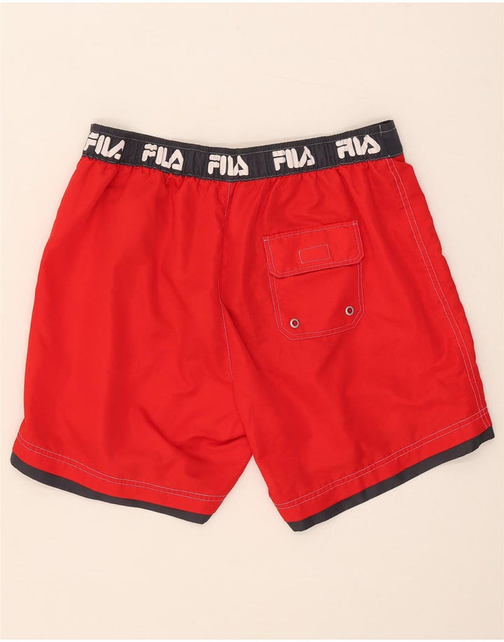 FILA Mens Graphic Swimming Shorts Large Red Colourblock