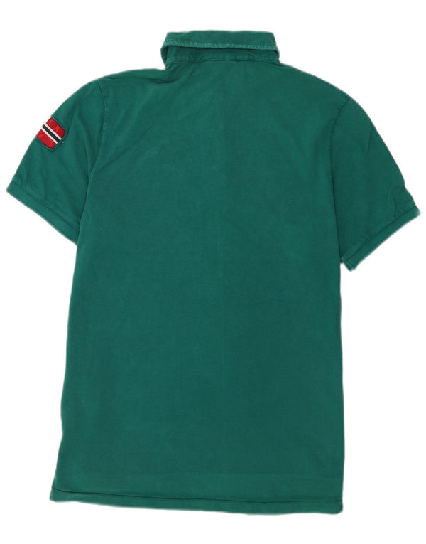 Napapijri Mens Geographic Graphic Polo Shirt Medium Green Cotton
