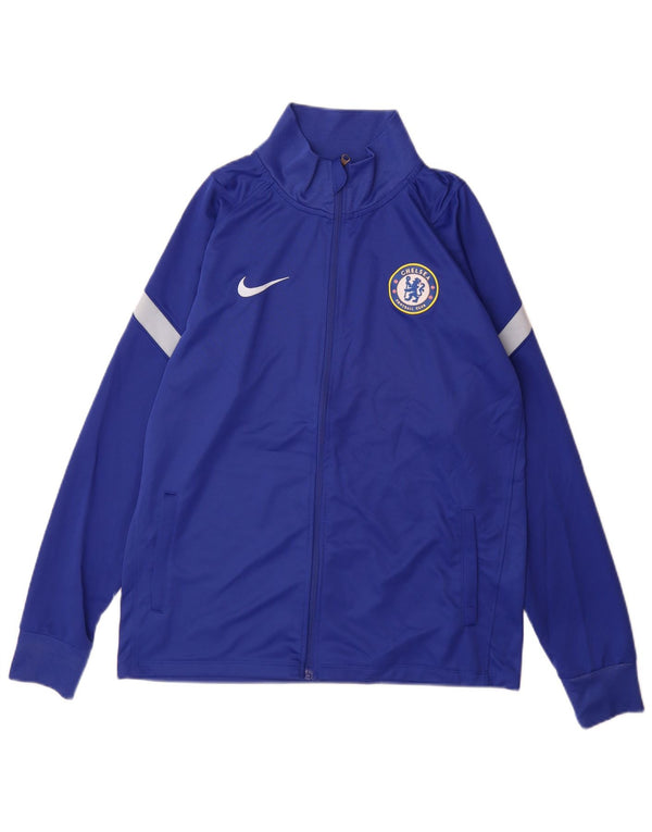 Nike Mens Chelsea FC Tracksuit Top Jacket Medium Blue Colourblock Polyester