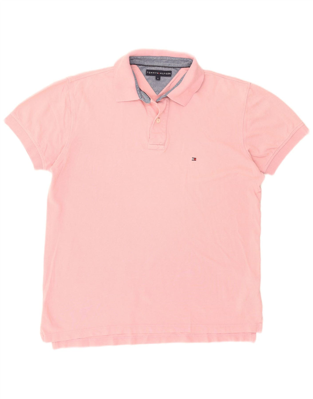 TOMMY HILFIGER Mens Polo Shirt Medium Pink Cotton