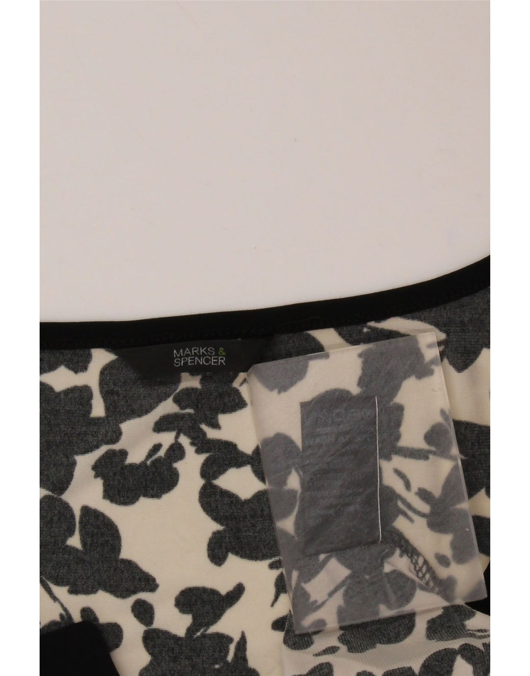 MARKS & SPENCER Womens Blouse Top UK 16 Large Black Floral Polyester