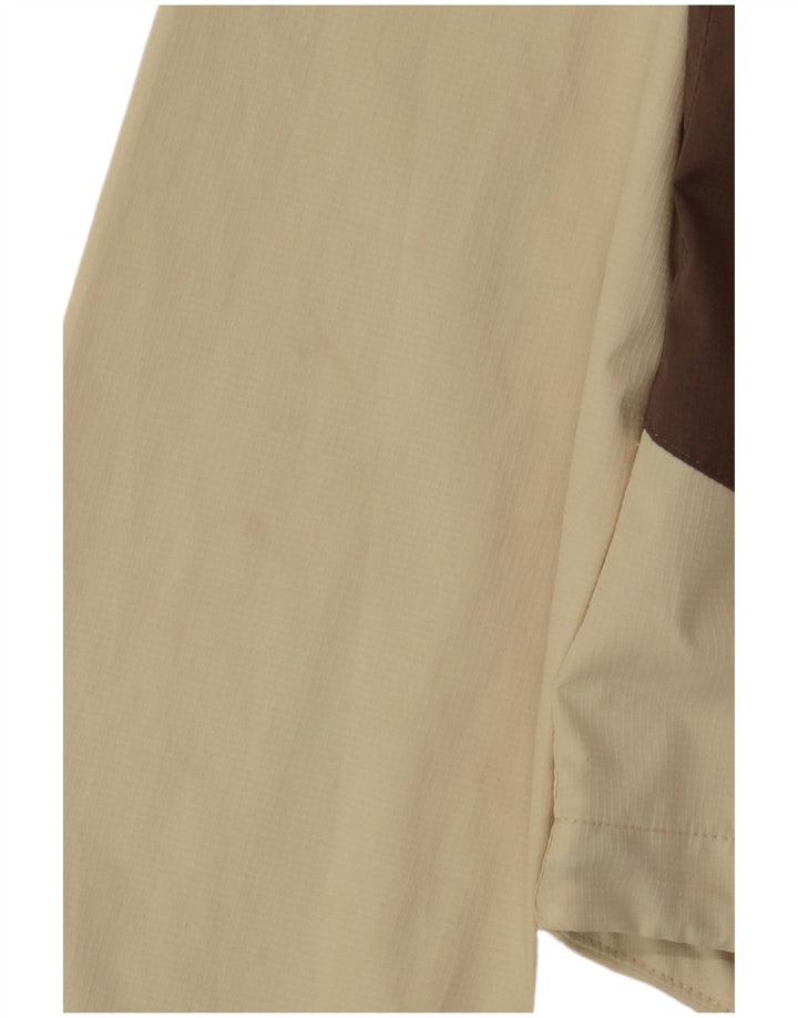 JACK WOLFSKIN Womens Oversized Rain Jacket UK 10 Small  Beige Colourblock