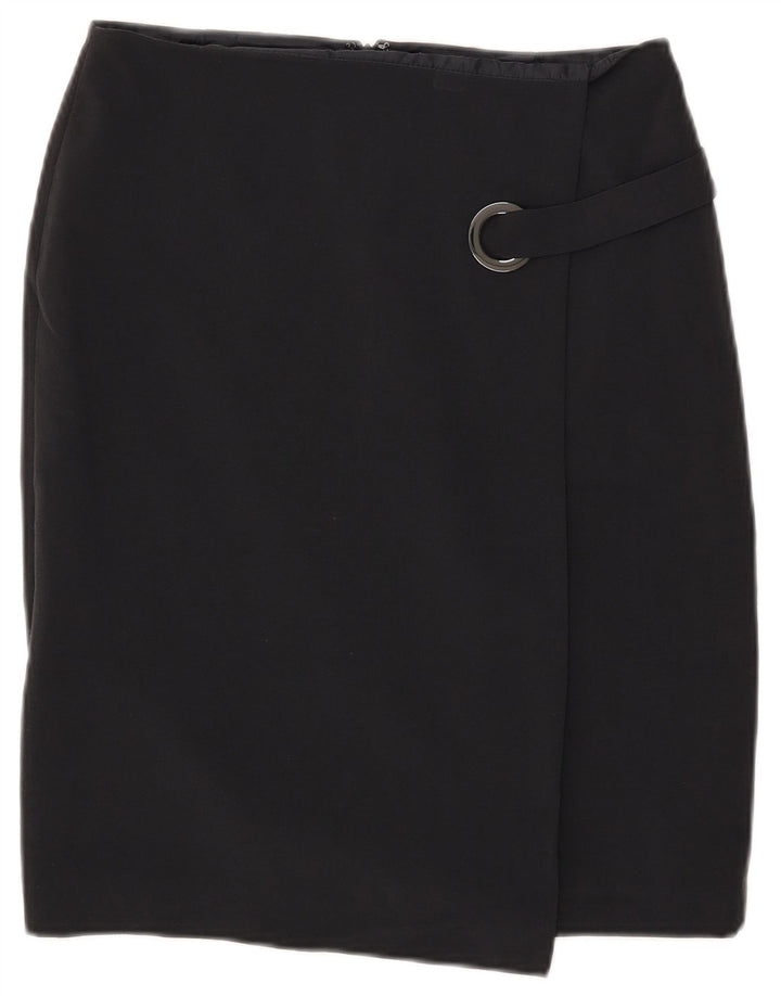 CALVIN KLEIN Womens Wrap Skirt US 4 Small W30  Black Polyester