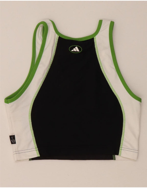 ADIDAS Womens Climalite Sport Bra Top UK 16 Large Black Colourblock
