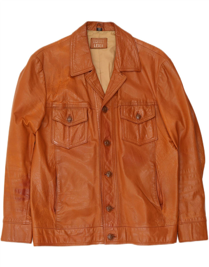 Vintage Mens Leather Jacket UK 38 Medium Brown Leather