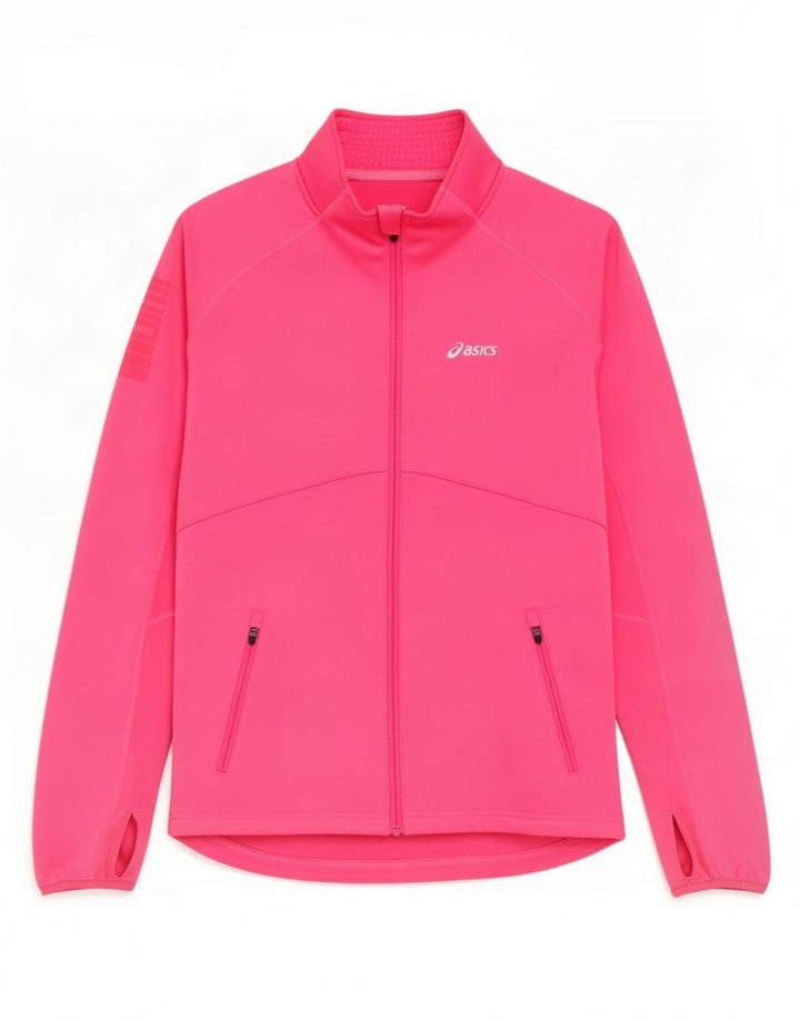 Asics Womens Graphic Tracksuit Top Jacket UK 12 Medium Pink