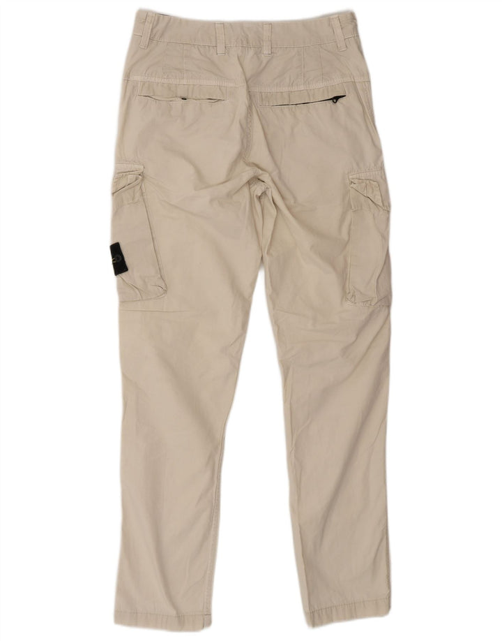 STONE ISLAND Mens Slim Cargo Trousers W29 L29 Beige Cotton