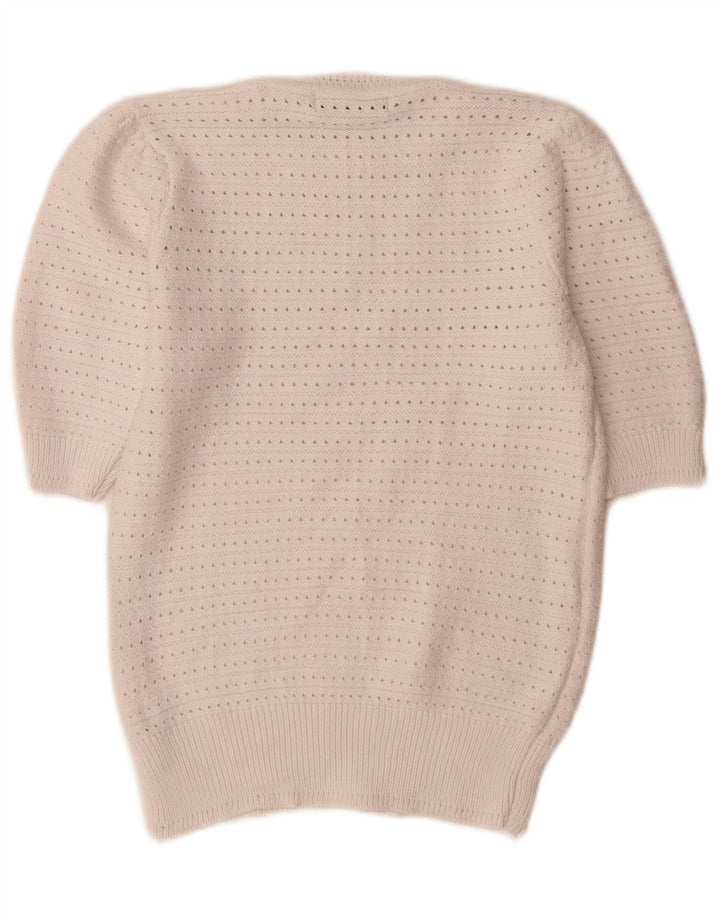 Marks & Spencer Womens Crew Neck Jumper Sweater UK 10 Small White