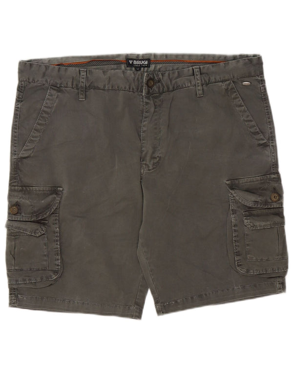 Brugi Mens Cargo Shorts IT 52 XL W32 Grey Cotton