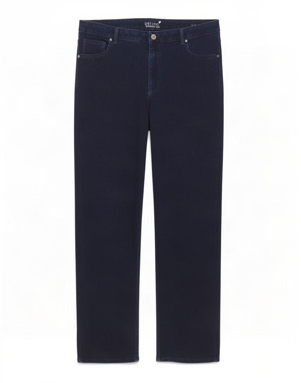 Marks & Spencer Womens Per Una Straight Jeans UK 16 Large W36 L29 Navy Blue