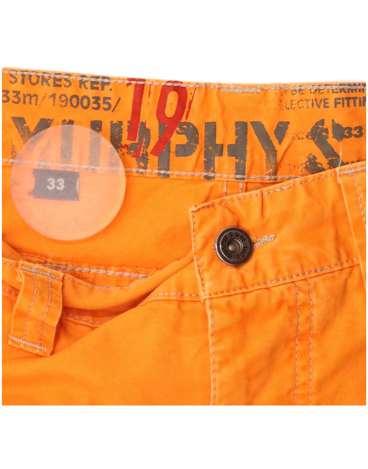 Murphy & Nye Mens Sailmakers Chino Shorts W33 Medium Orange Cotton