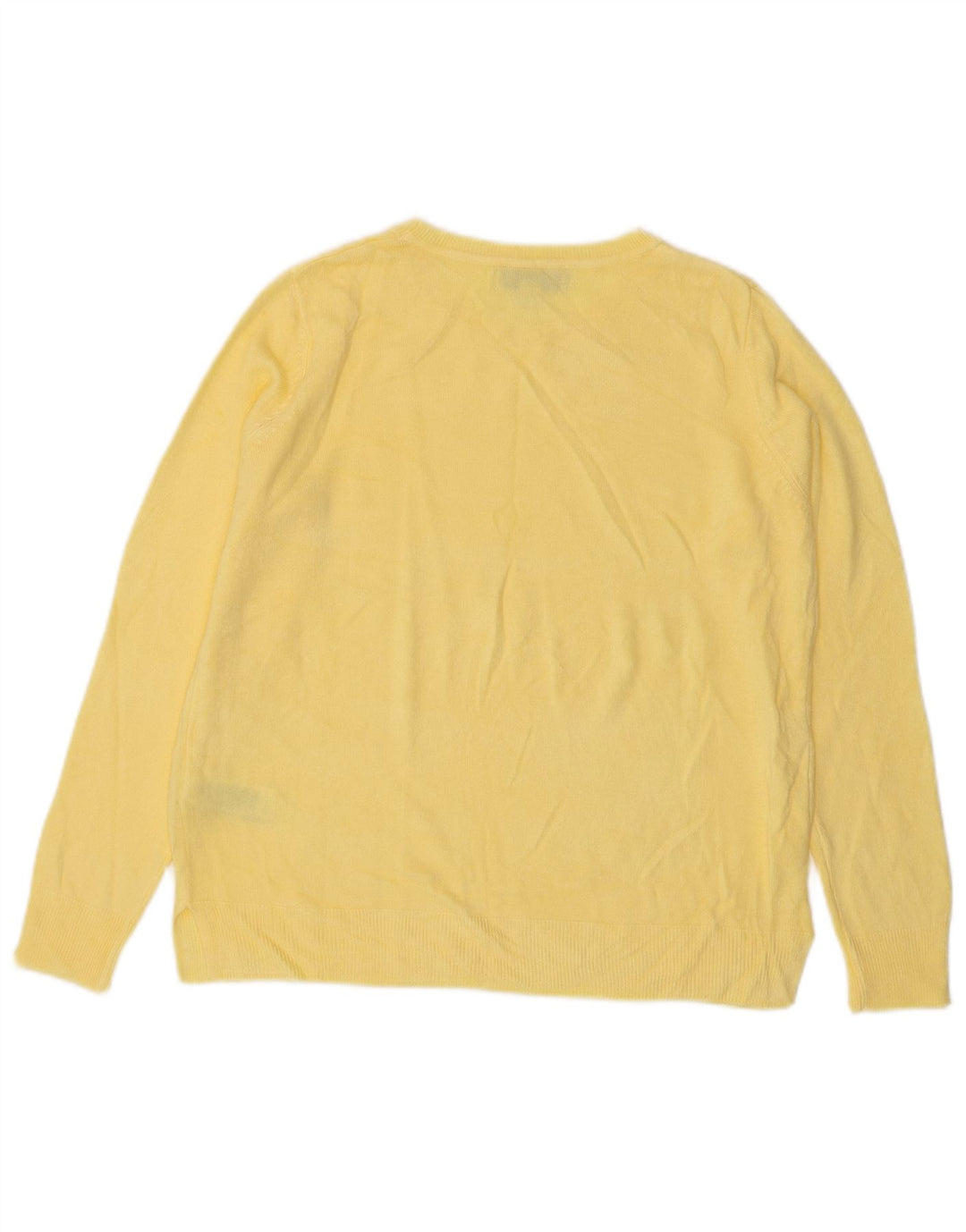 MARKS & SPENCER Womens Crew Neck Jumper Sweater UK 12 Medium Yellow