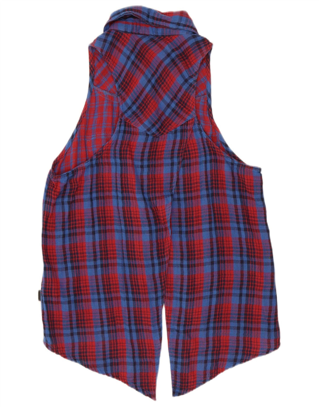 Vans Womens Sleeveless Shirt Blouse UK 12 Medium Red Check Cotton