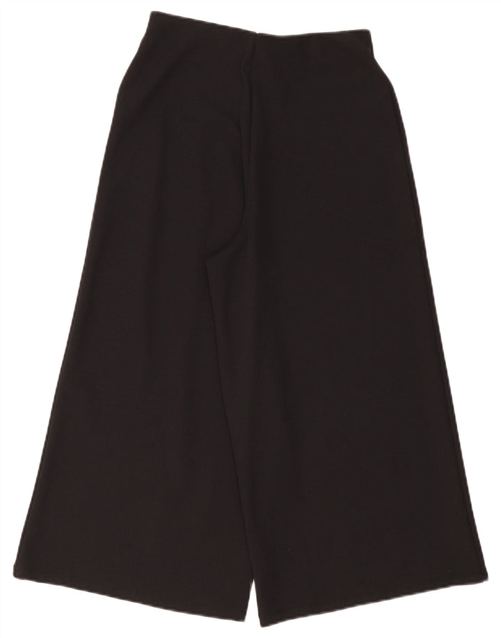 ZARA Womens Wide Leg Capri Trousers Small W26 L20 Black Polyester