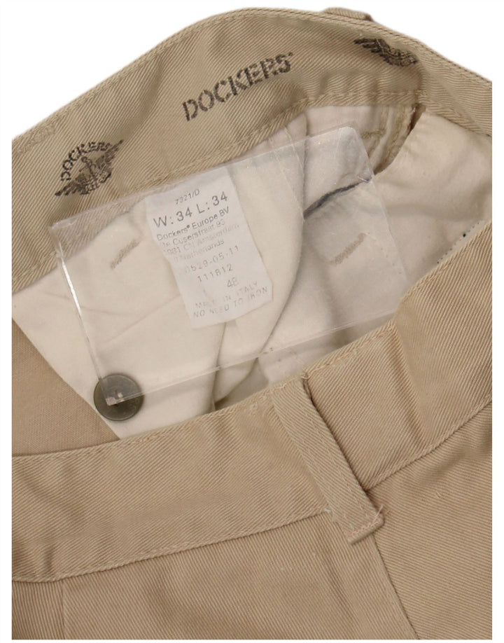 Dockers Mens Pegged Chino Trousers W34 L30 Beige