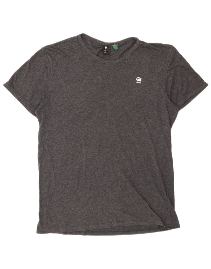 G-STAR Mens T-Shirt Top Large Grey Cotton