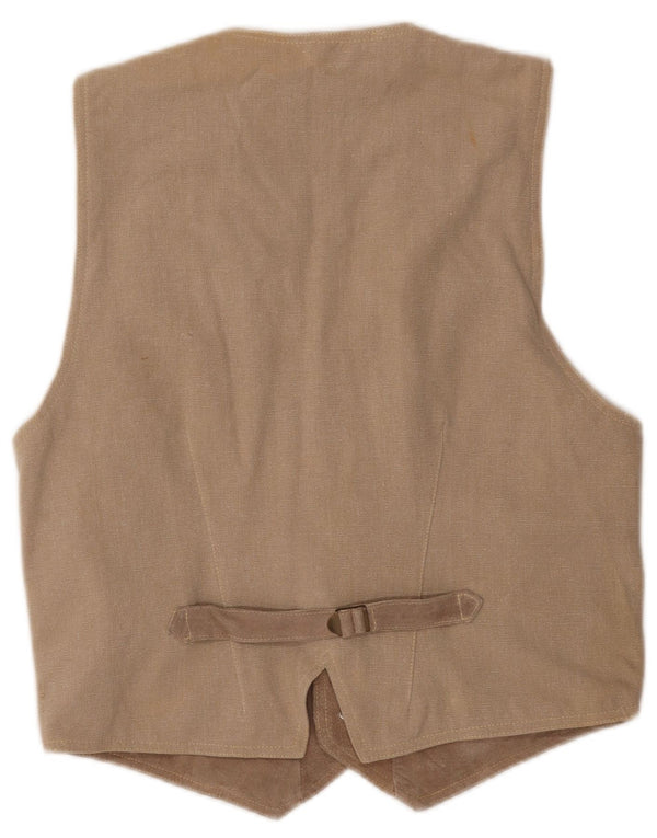 El Charro Mens Suede Waistcoat Medium Beige Leather